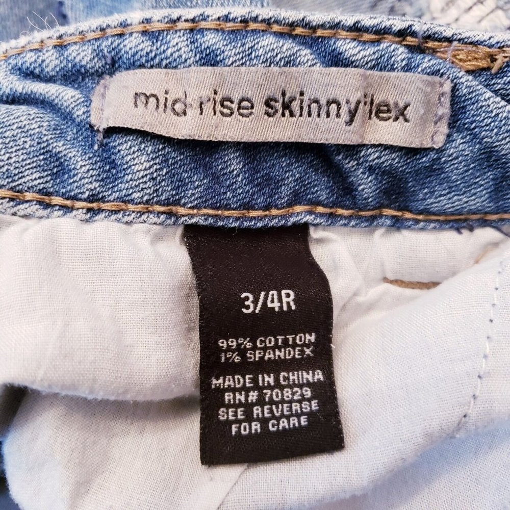 Twenty One Black Rue21 Mid Rise Skinny Flex Jeans Women's 3/4 Regular Blue - Picture 16 of 16
